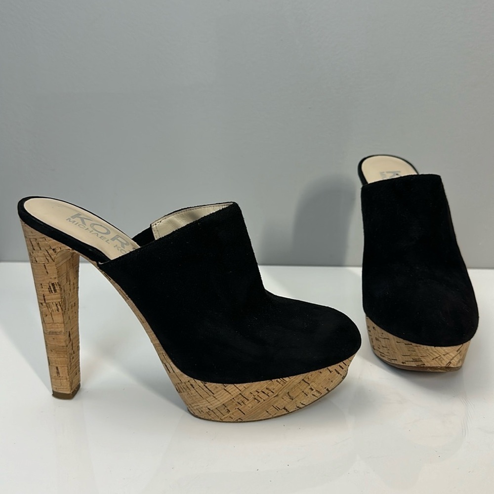 Kors Michael Kors Braelyn Suede Cork Platform Clog Size 7.5